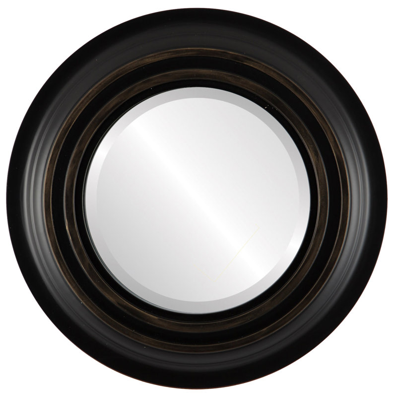 Pinter Round Mirror, 36" H x 36" W, Black/Gold