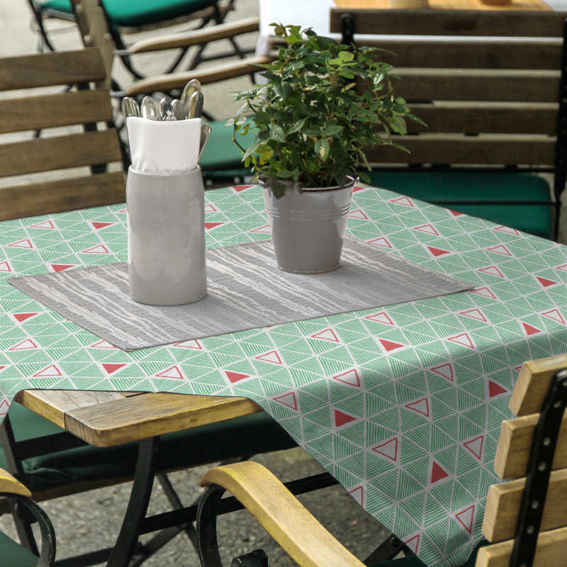 Nappe triangles dessinés à la main classiques, Vert/rouge