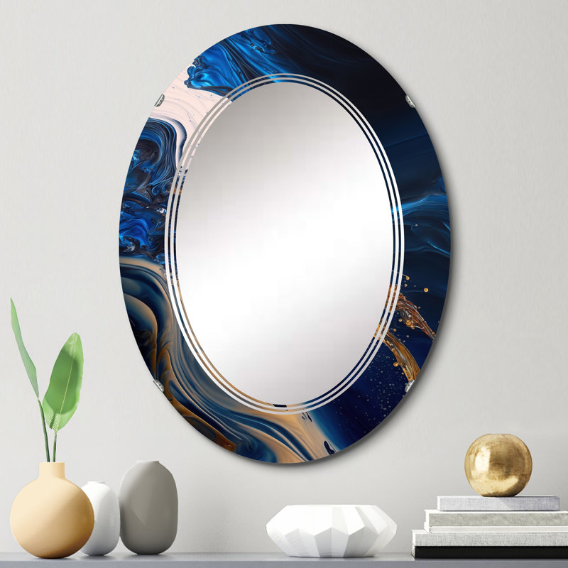 Miroir mural en spirale Panchita Ice Paint Splash II, 30 po x 20 po