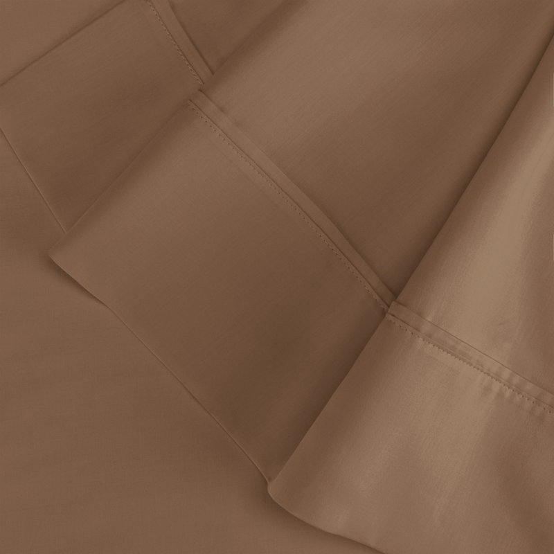 Luxor Treasures 400 Thread Count Egyptian Cotton Blend Pillowcase, King, Taupe