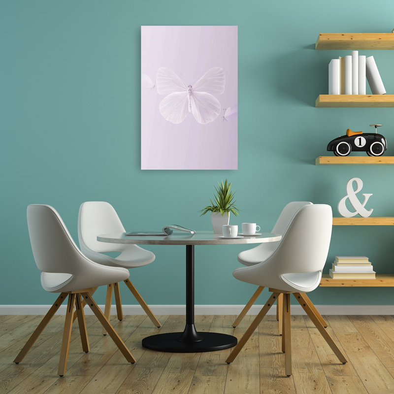 Soft Lavender Butterflies Delicate Ethereal Serene Butterfly Lavender Violet Nature Wall Art Print 1 Piece Wrapped Canvas Wall Art