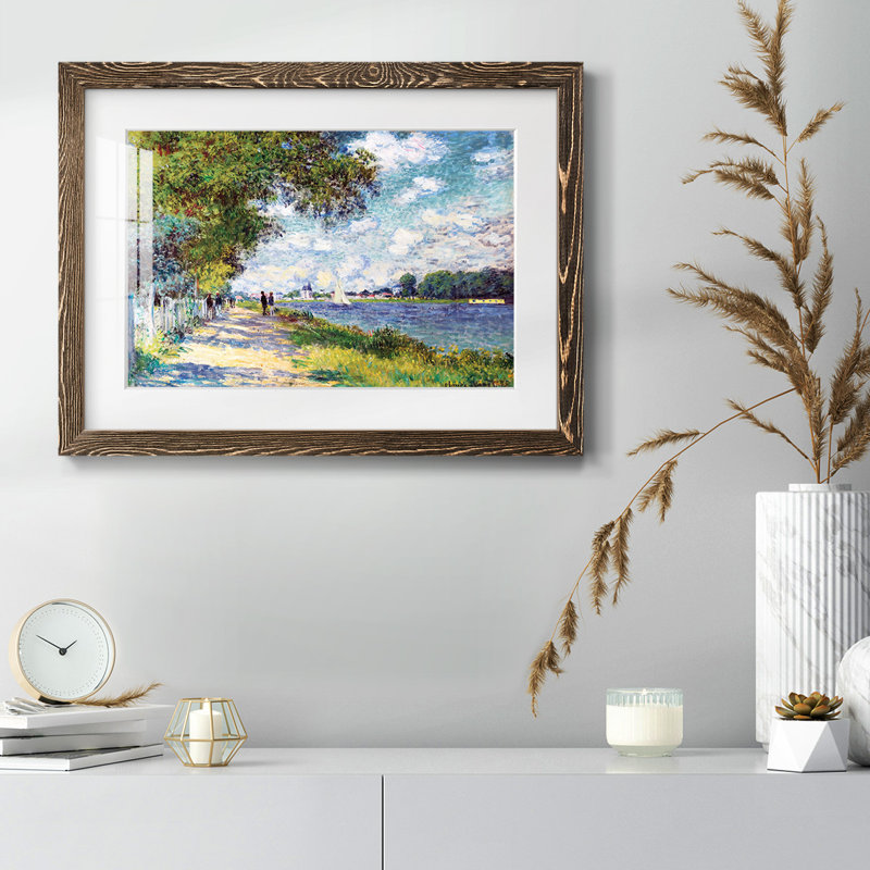 La seine à Argenteuil, 1875 - reproduction d'un seul cadre, Noyer, H 26 po x l 38 po