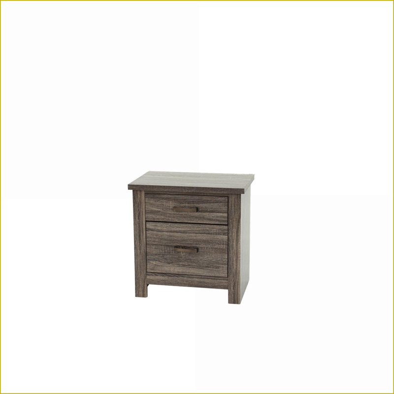Table de chevet en bois gris chêne avec rangement pour chambre