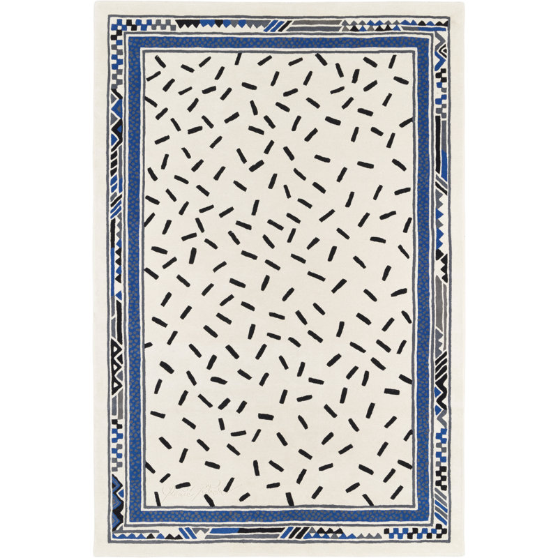 Trasimene Handmade Dhurrie Wool Abstract Area Rug, Rectangle 8'2" x 11'6"