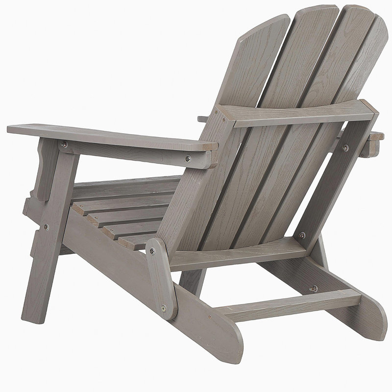 Chaise Adirondack pliante en bois gaufré surdimensionnée avec dossier et siège pré-assemblés, chaise de patio en bois pour patio