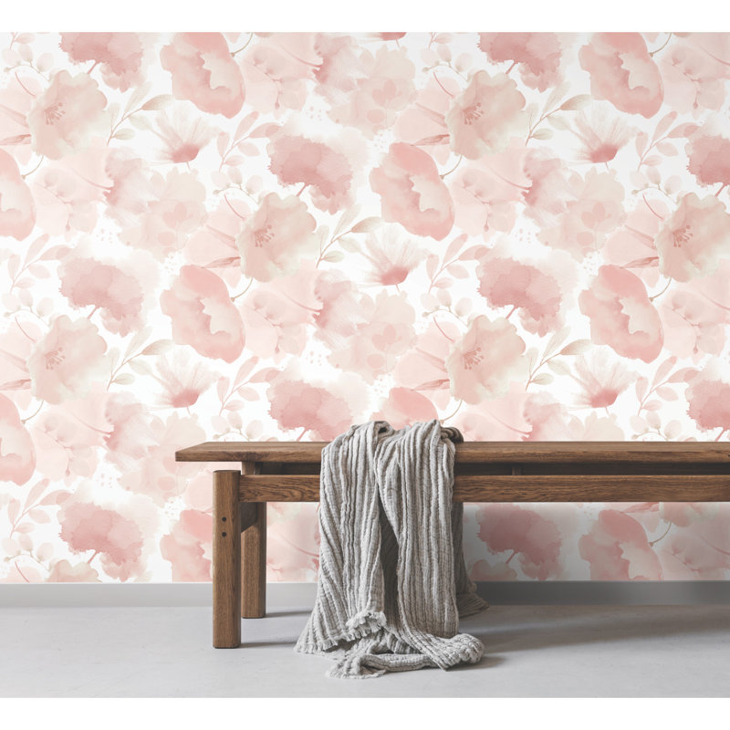 Floral Wallpaper Roll, Blush