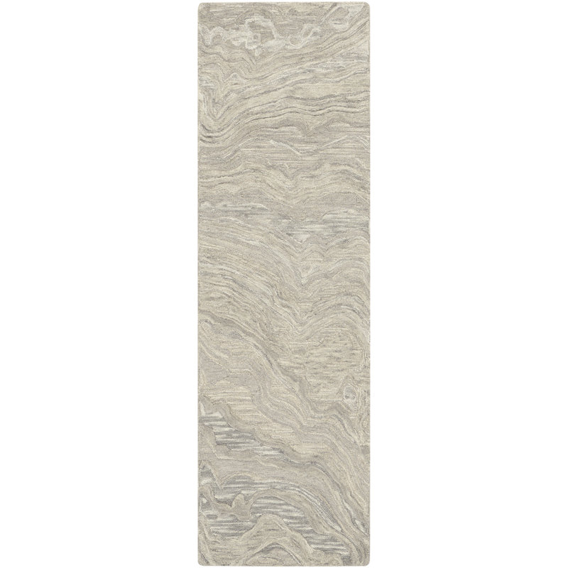 Cahide Abstract Handmade Area Rug, Runner 69 x 229cm