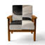 Chaise avec accoudoirs abstraite Mid-Century rembourrée Nordic Calm I-2062336987