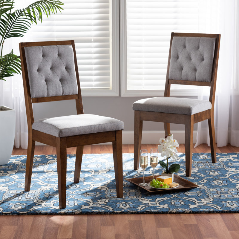 Chaise parsons Sosigènes, gris, Noyer brun