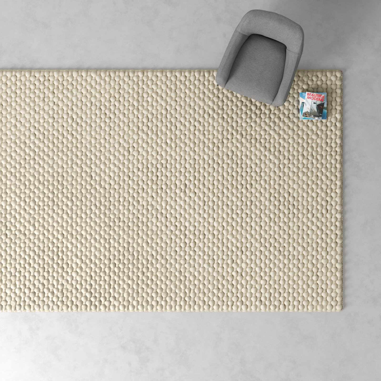 Hero Cream Hand-Woven Rug, Rectangle 8'10" x 13'