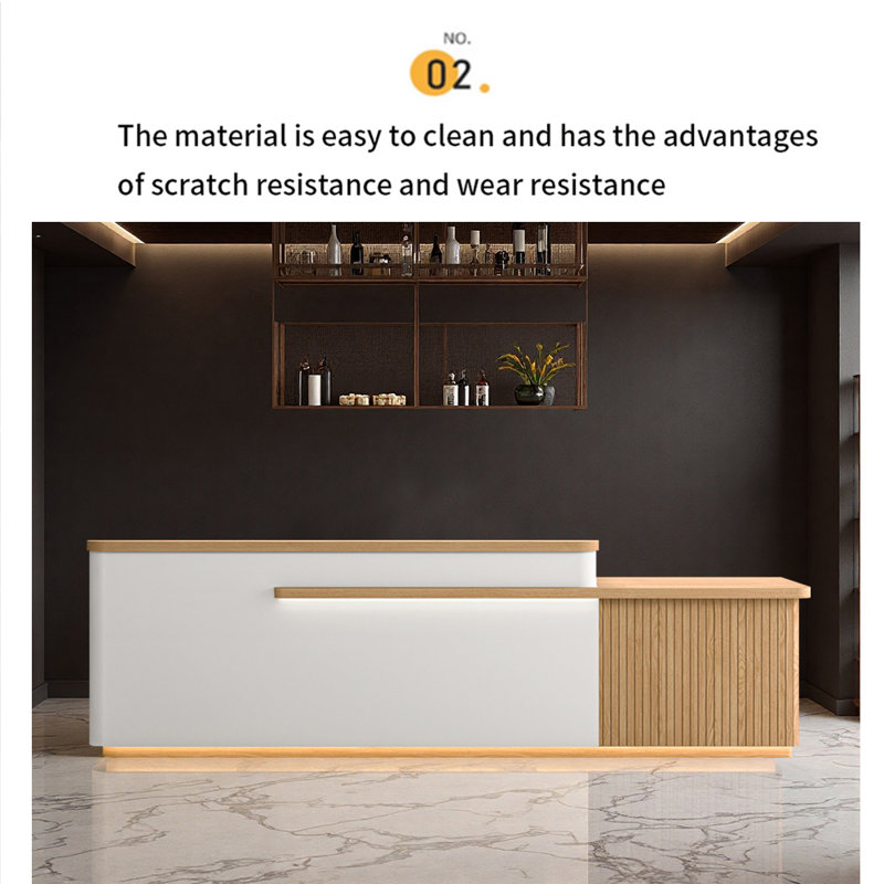 Comptoir de bar Retro Chic, White/Natural Wood