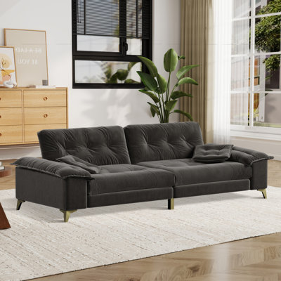 Chenille Deep Seat Sofa,Upholstered Pillow-Top Arm Cloud Couch Sofa