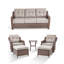 Mobilier de patio 6 pièces en osier brun avec coussins-2047884062