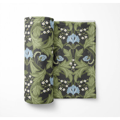 Ogee Leaf Ultra Plush Velveteen Fleece Blanket