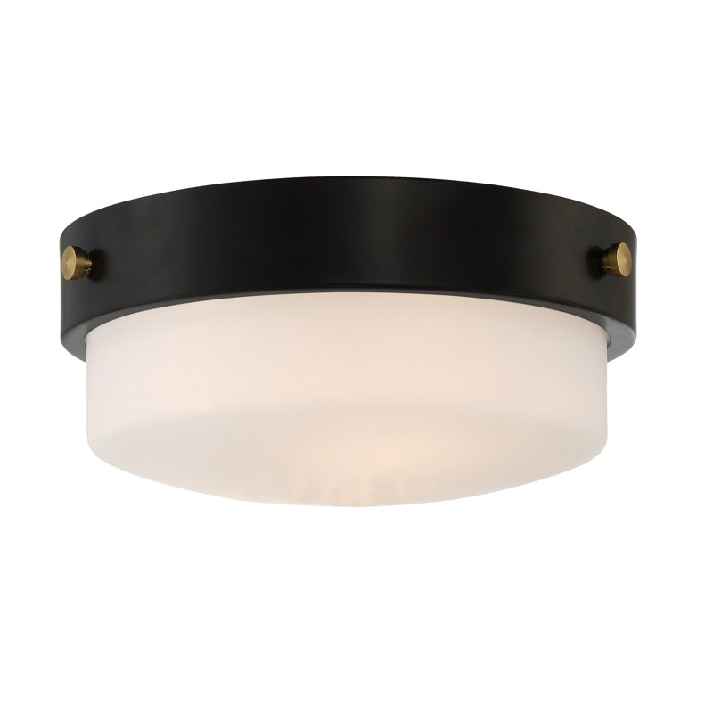 Plafonnier encastré 2 lumières , H 5 po x l 11 po x P 11 po, Noir