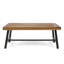 Table basse industrielle moderne de style lattes en bois avec panneaux, 46,38 po x 23,92 po x 18,18 po