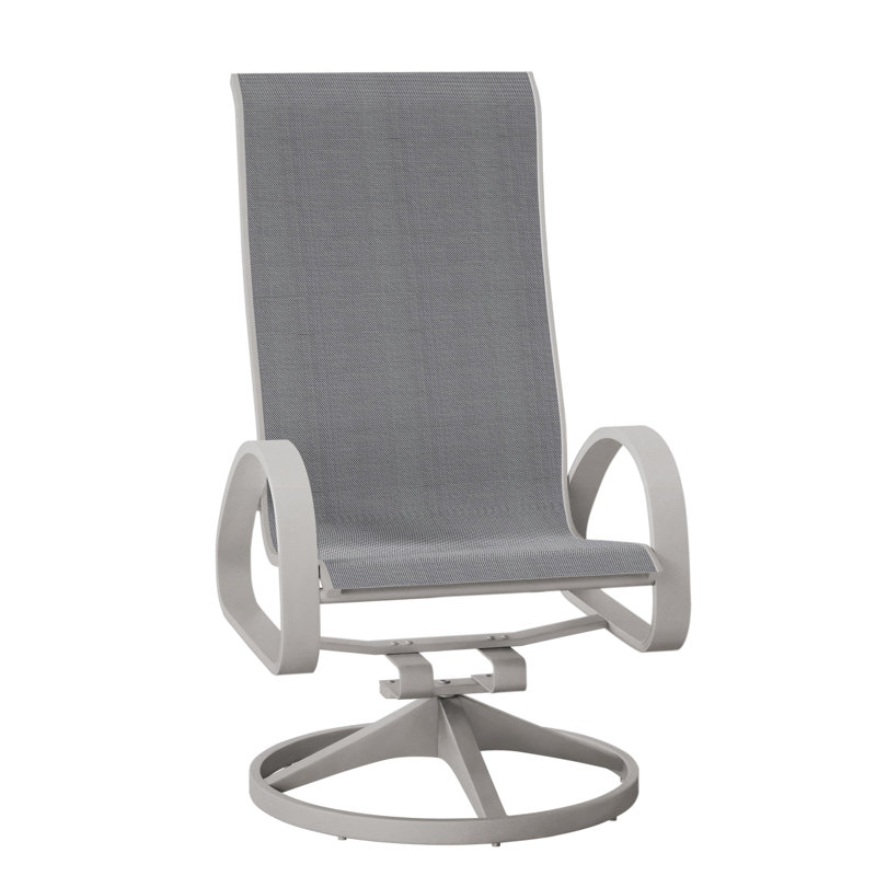 Fauteuil de patio pivotant Hiraku, Gris chaleureux texturé, Cali