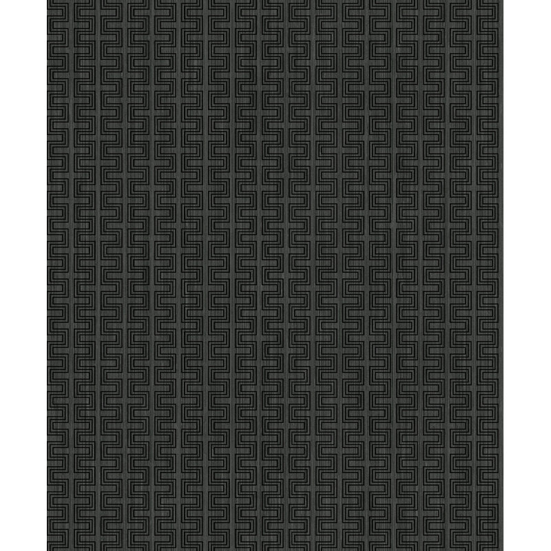 Zambrano 10.05m x 53cm Textured Metallic Finish Wallpaper Roll, Black/Charcoal
