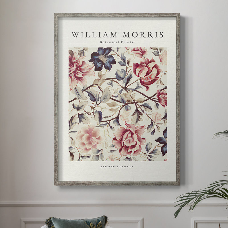 Impression florale vintage encadrée XXXIV - bois massif, H 11 po x l 9 po