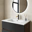 Meuble-lavabo flottant 30 po noir et noyer, lavabo intégré en céramique avec trop-plein et 3 trous de robinet, rangement spacieux pour les salles de bain modernes-129767594-129767598