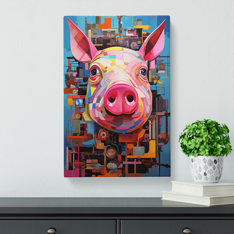 Pig Constructivism - Wrapped Canvas, 76cm H x 50cm W x 3cm D