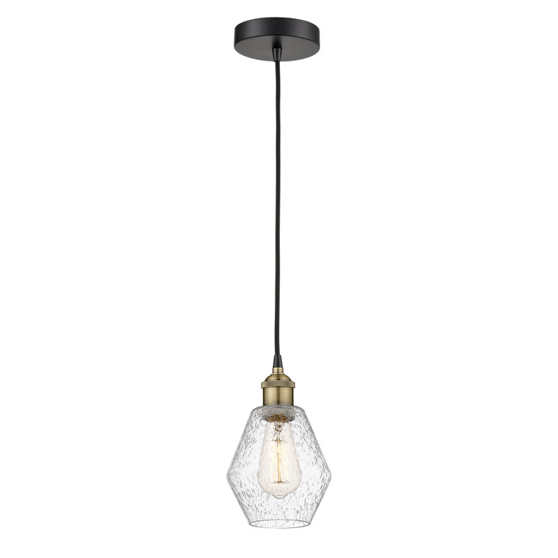 Luminaire suspendu 1 lumière Gabbie, Bullé, Laiton antique noir