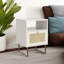 Table de chevet en rotin blanc