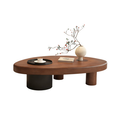 Retro Walnut Solid Wood Triangle Coffee Table