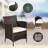Ailith 3 Piece Rattan Seating Group with Cushions, Patio Conversation Set-167089047