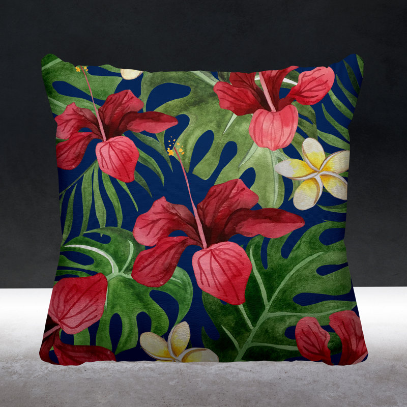 Housse de coussin d'extérieur carré Koi,  15 po x 15 po , Bleu