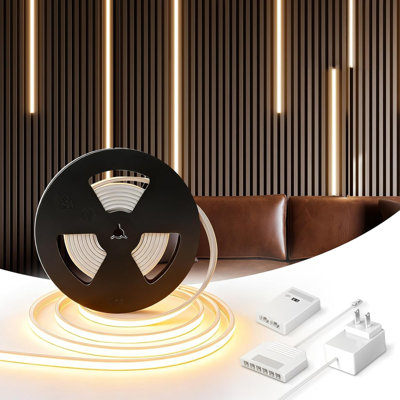 V4light 12v Silicone Led Strip Light With Smart Control, Dot-free Glow, Tunable White 2700k–5000k, Cri 90+, Flexible & Cuttable For Slat Wall, Display Cabinet & Modern Interiors