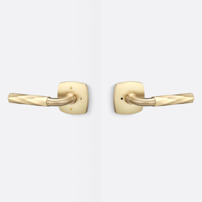 Forma Privacy Rosette, Vertex Grip, Satin Brass