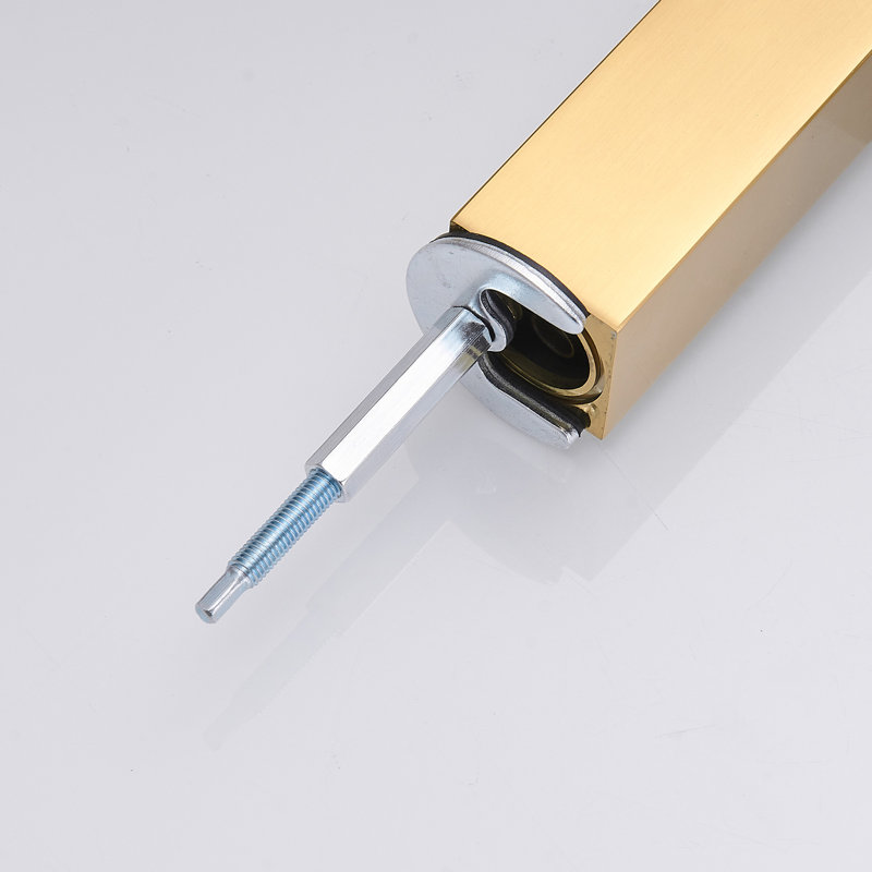 Almeta Single Hole Bathroom Faucet, Brushed Gold, No