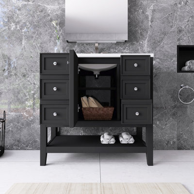 Ensemble de meuble-lavabo autoportant 36 po avec comptoir en céramique 36 po
