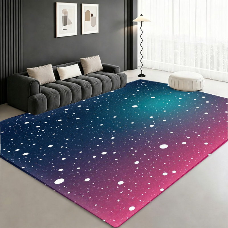 Tapis rose et bleu dégradé Galaxy, Rectangle 8 pi 2 po x 5 pi 11 po (250 x 180 cm)