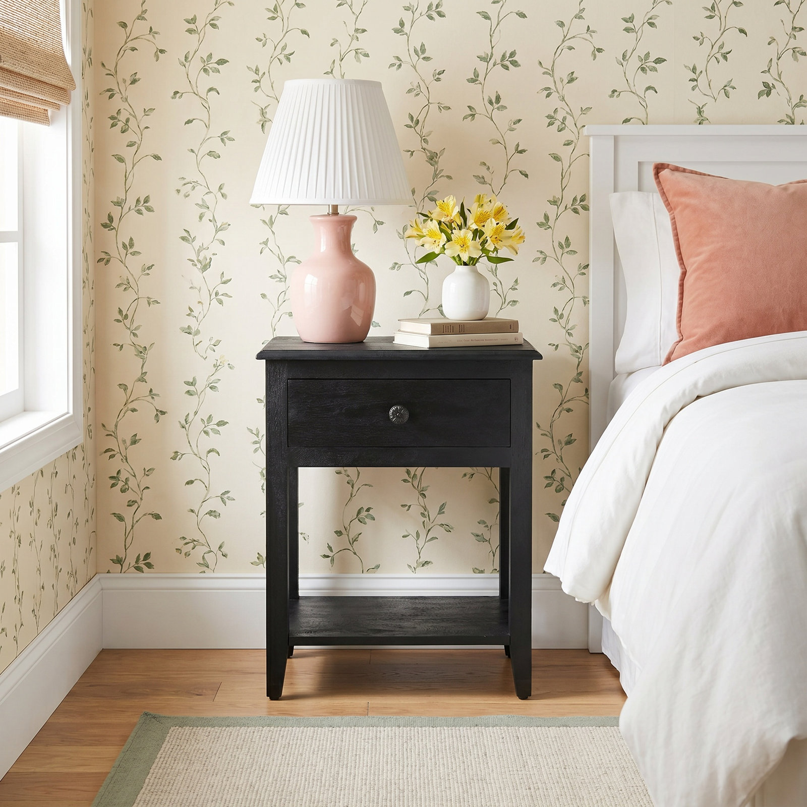 Delma Nightstand Antique Black