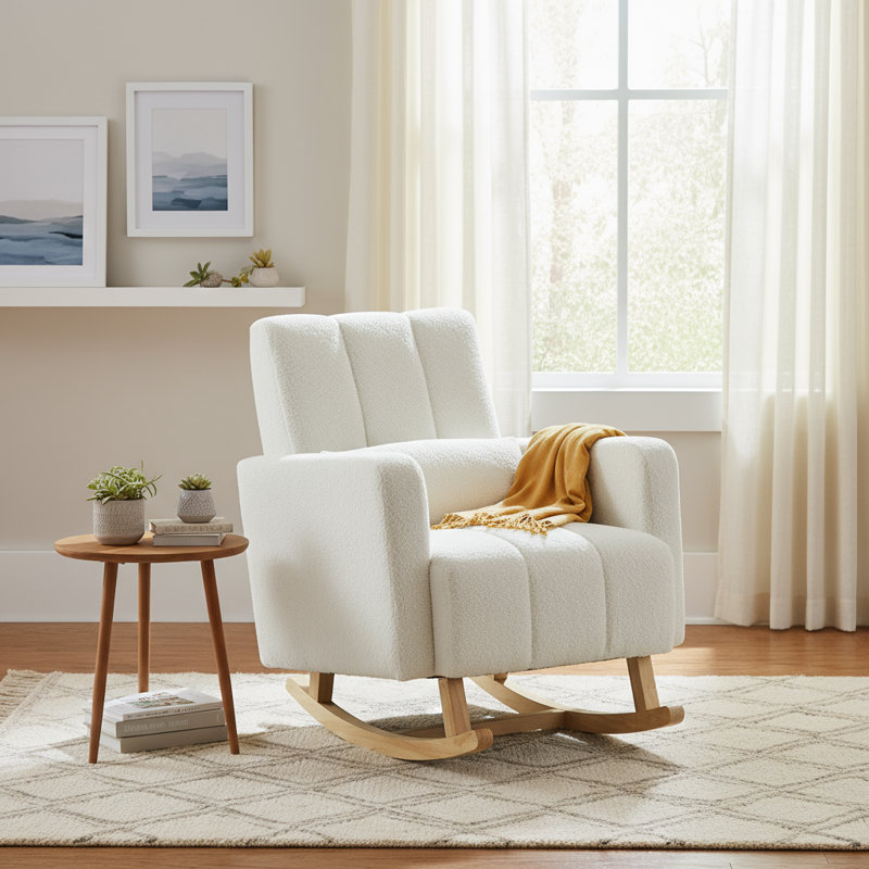 Chaise berçante d'appoint rembourrée avec coussin