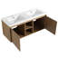 Meuble-lavabo mural 48 po avec deux lavabos - Plateforme avec porte à fermeture douce et aspect moderne