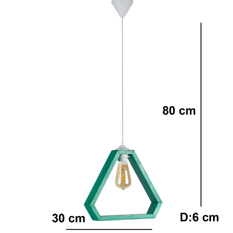 Luminaire suspendu géométrique à 1 lumière Runnells, Vert / blanc
