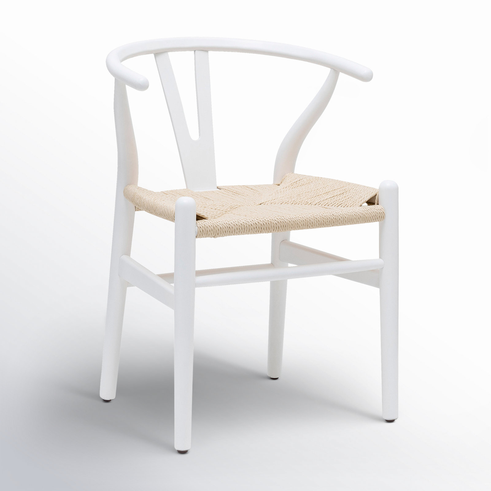Wyn Dining Armchair, White / Natural, 1