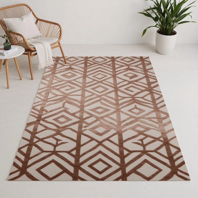Tapis intérieur et extérieur beige Trellis, Rectangle 9 pi x 12 pi