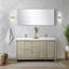 Ensemble de meuble-lavabo double 60 po X P 20 po D, dessus en quartz blanc et robinet chromé-117978901-117978906