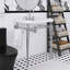 Meuble-lavabo mural en céramique 28 po, pieds de support autoportants en acier inoxydable avec barre à serviettes 28 po-201504520-201503989