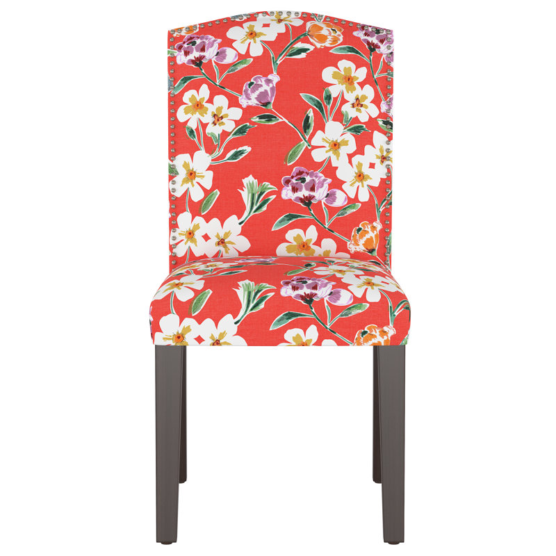 Azzurro 20'' H Cotton Upholstered Dining Chair, Black Wood, Tulum Bright Multi