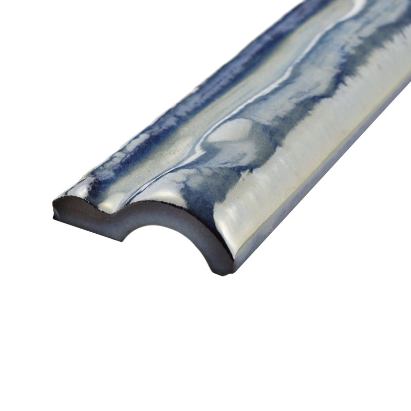 Antic Special 6" x 2" Ceramic Chair Rail Tile Trim in Griggio