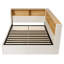 L-shaped Velvet Upholstered Hydraulic Lift-Up Storage Bed-1458663444