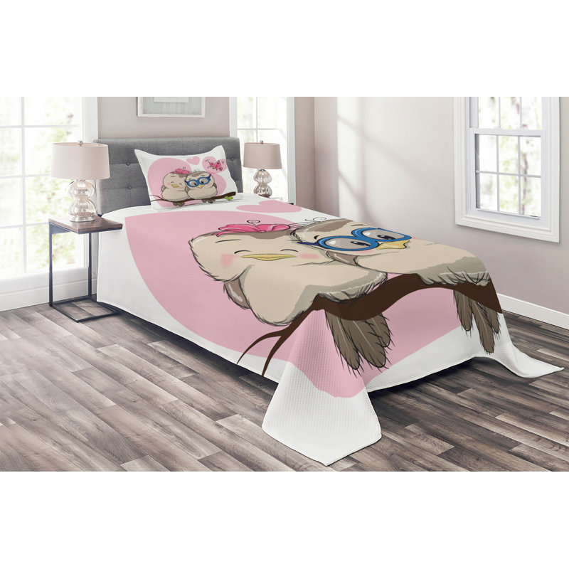 Polyester Coverlet, Twin Bedspread + 1 Sham