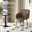 Modern Faux Leather Upholstered Dining Chairs with Metal Legs-206257507-203035655