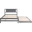 Lit plateforme gris avec lit gigogne réglable