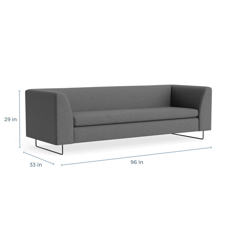 MTO - Bonnie 96" Sofa w/ Black Legs, Gabro Gray